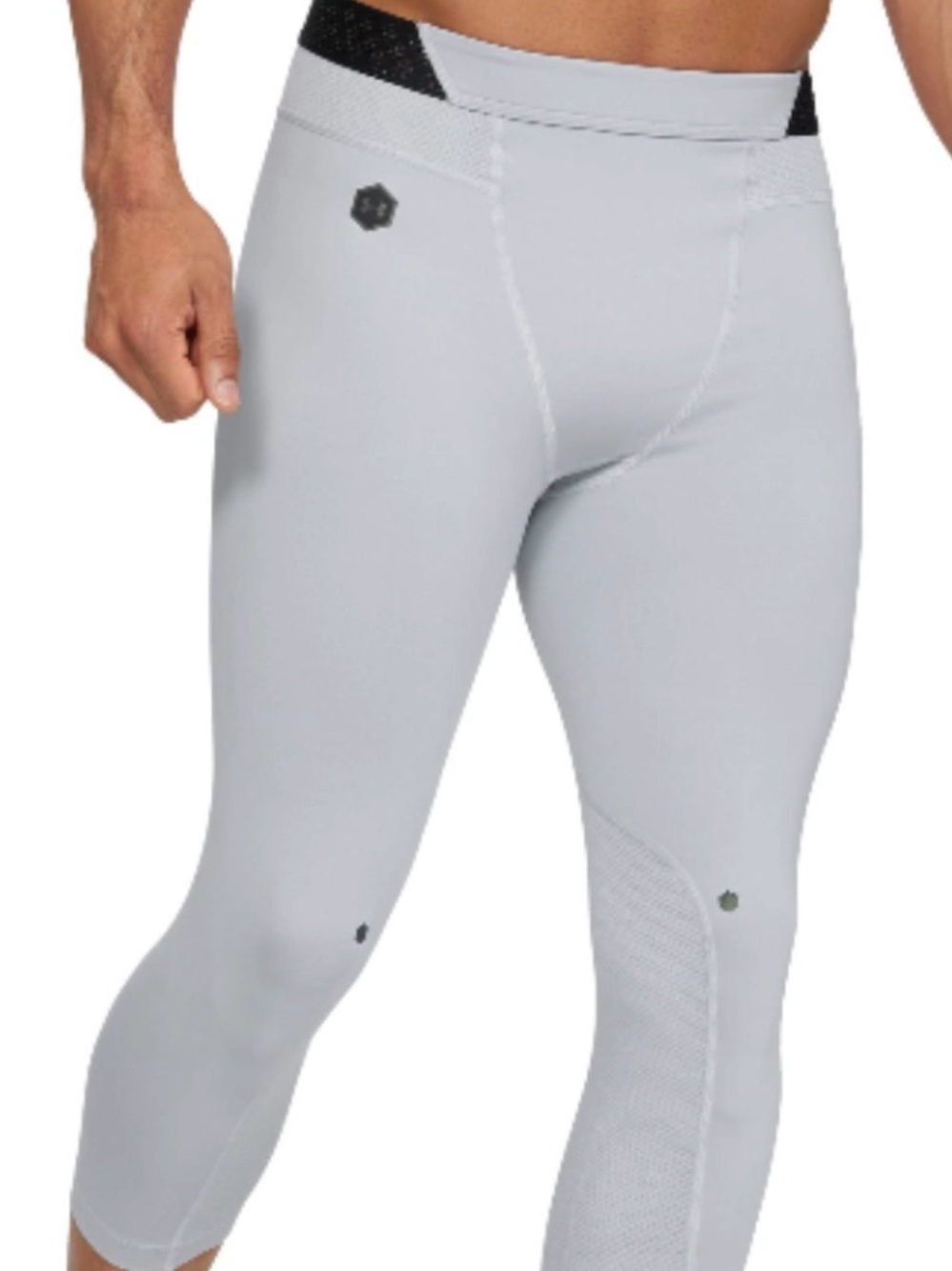 Under Armour HeatGear Armour Rush 3/4 Leggings Men's Gray & Black XL